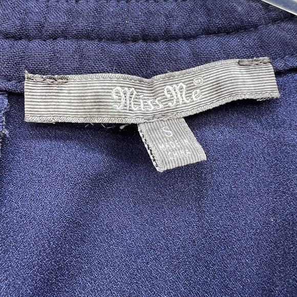 Miss Me Tank Top Women's Size Small Teal Blue Crochet Button Up Back Western - Picture 7 of 9